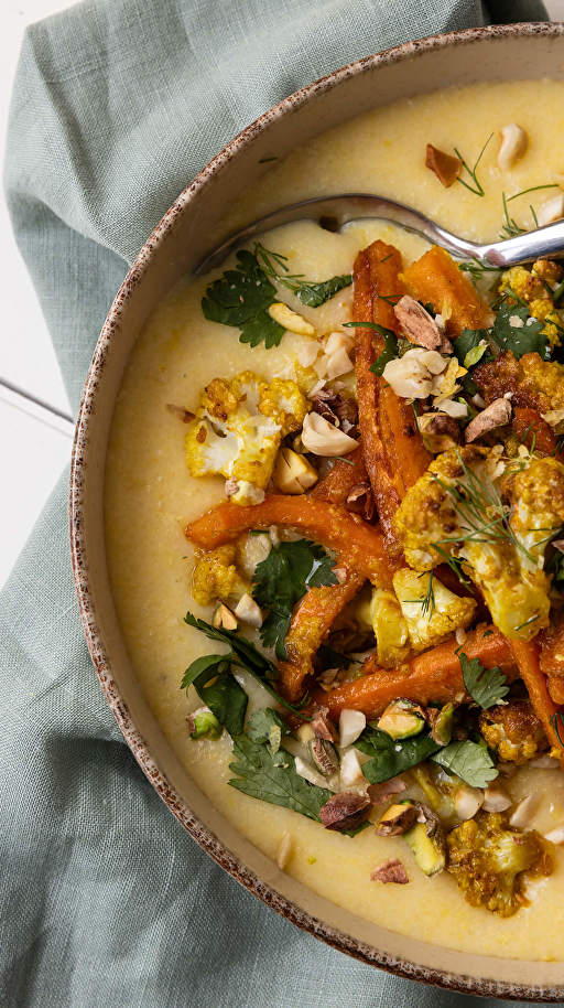 Polenta con Coliflor y Zanahoria de Tefi Russo